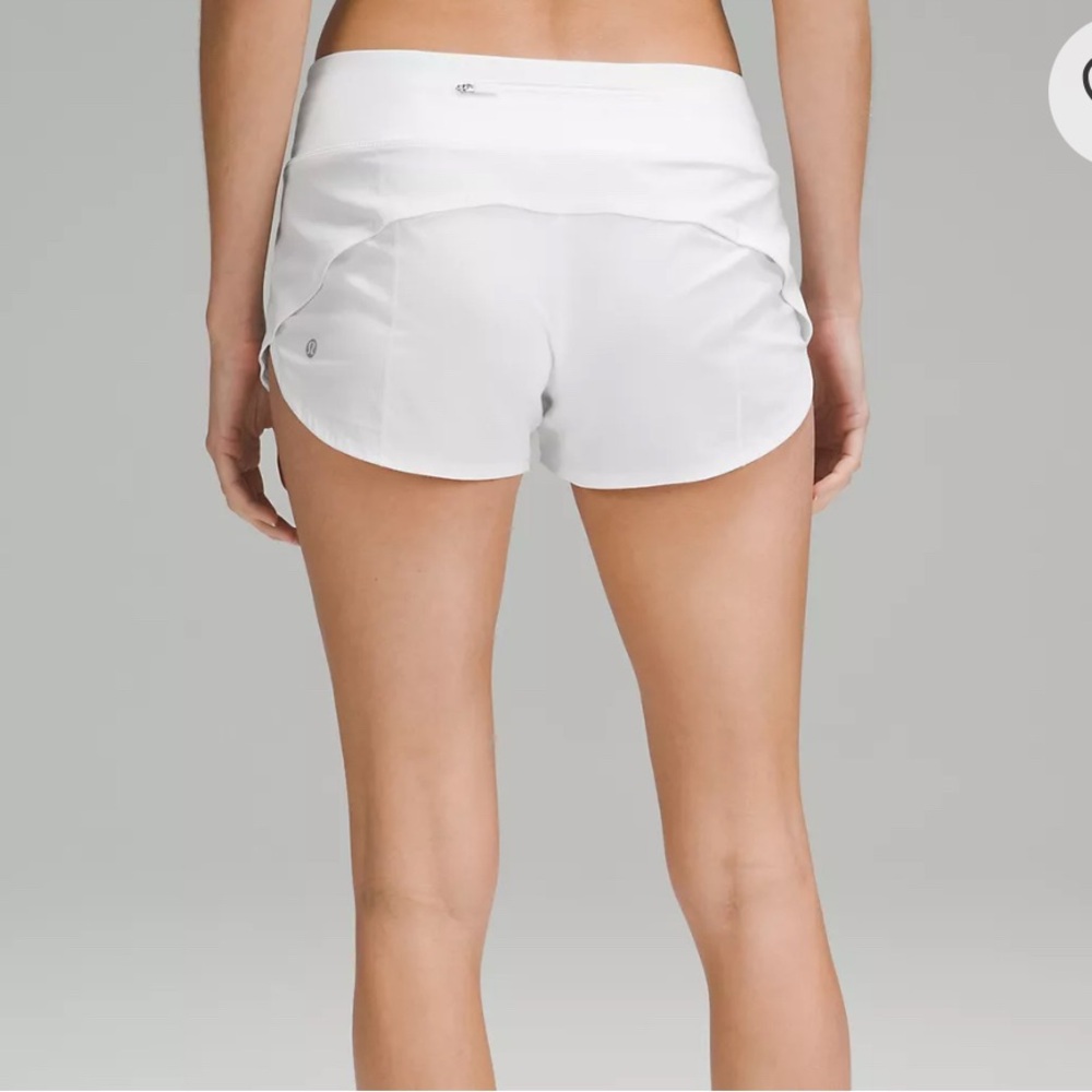 Lululemon Athletica White Low Rise Speed Up Short 2.5”